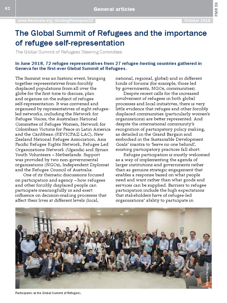 The Global Summit of Refugees and The Importance | PDF | Refugee | Non ...