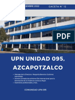 Edición de noviembre-diciembre 2022 de la Gaceta N° 12 de la UPN 095 Azcapotzalco