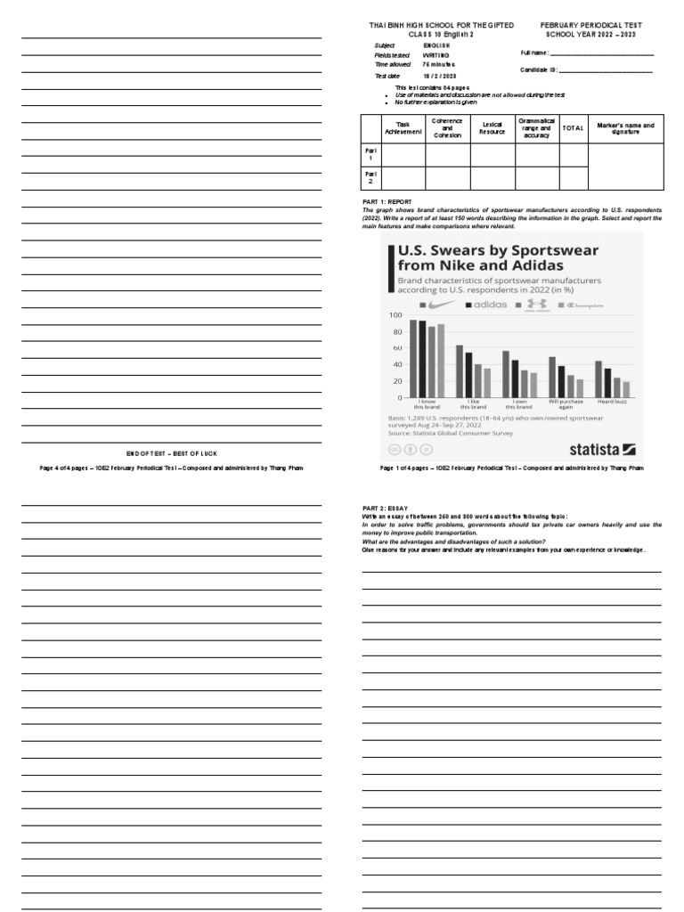 10E2 February English Test 2023 | PDF | Cognitive Science | Cognitive ...