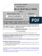 Enseignement Specifique: Sciences de La Vie Et de La Terre