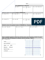 Algebra II Vertex Form Worksheet