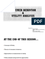 3.0 Consumer Behaviour and Utility Analysis