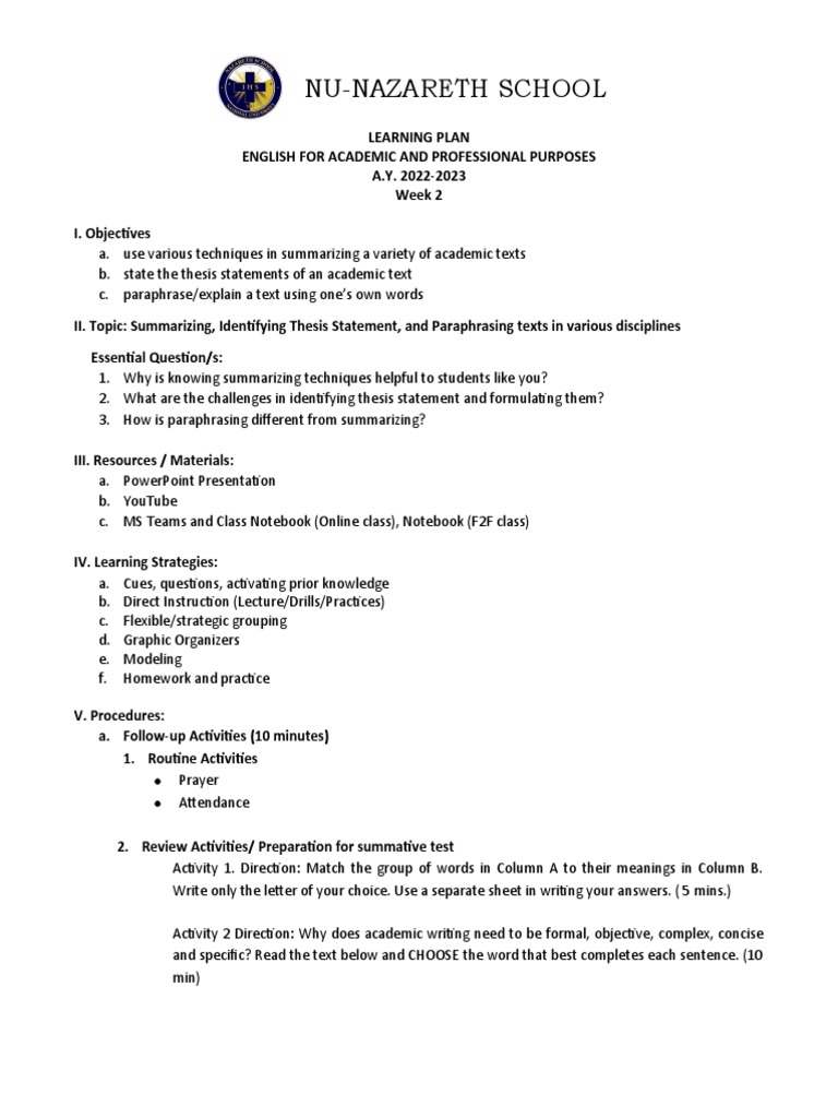 Academic Text Summarizing Techniques | PDF | Learning | Literacy