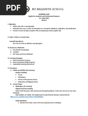 Week-8Learning-Plan-EAPP