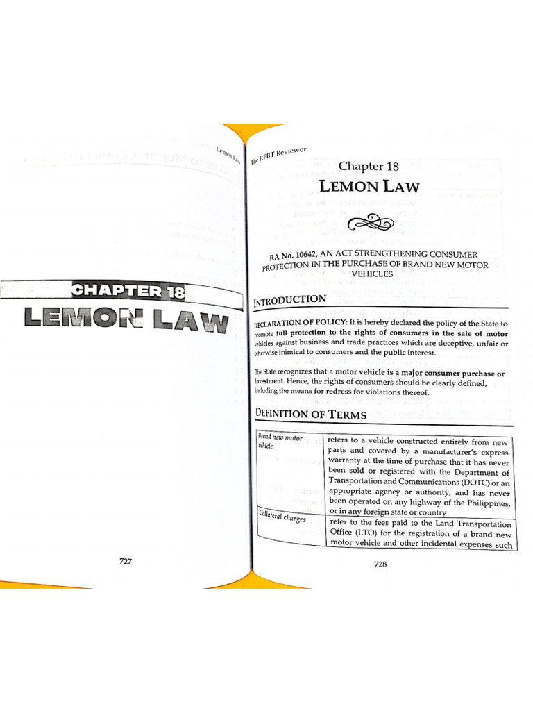 Lemon Law PDF