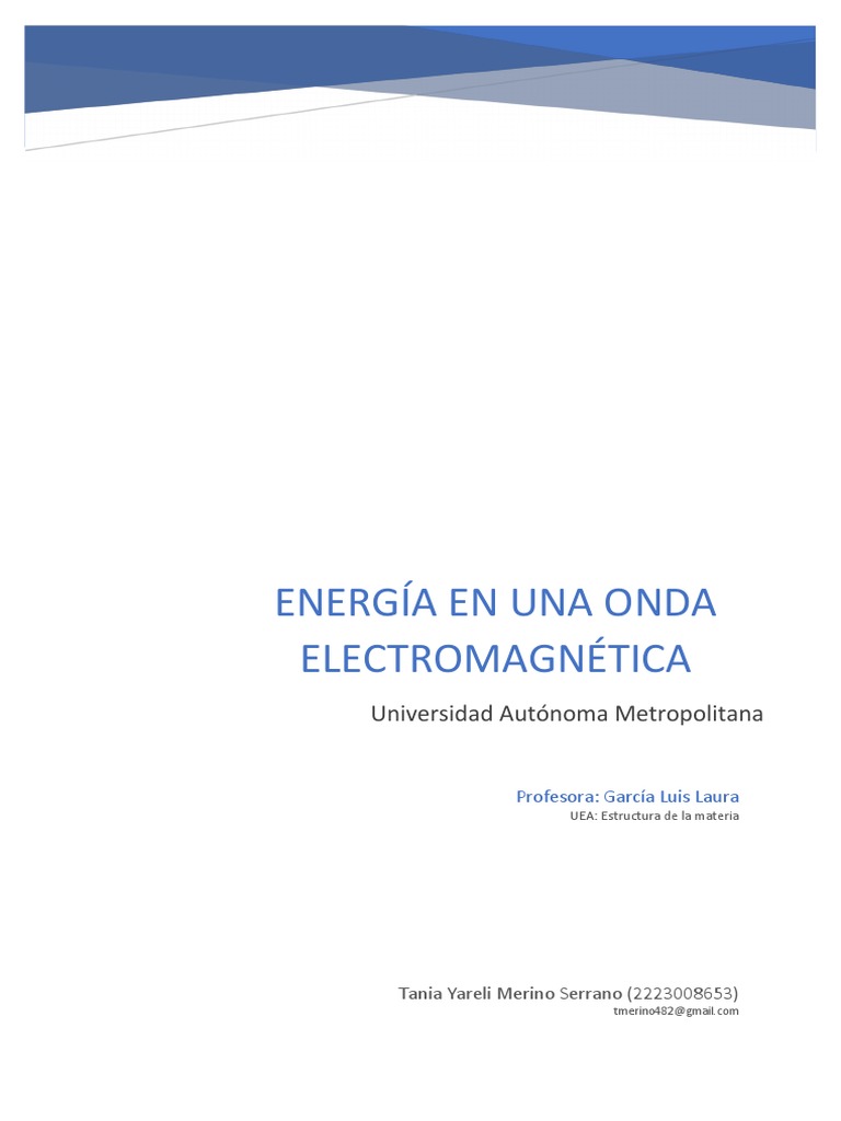Energía En Una Onda Electromagnética Pdf
