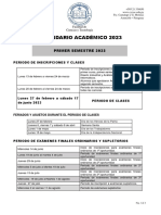 Calendar I o Academic o 2023