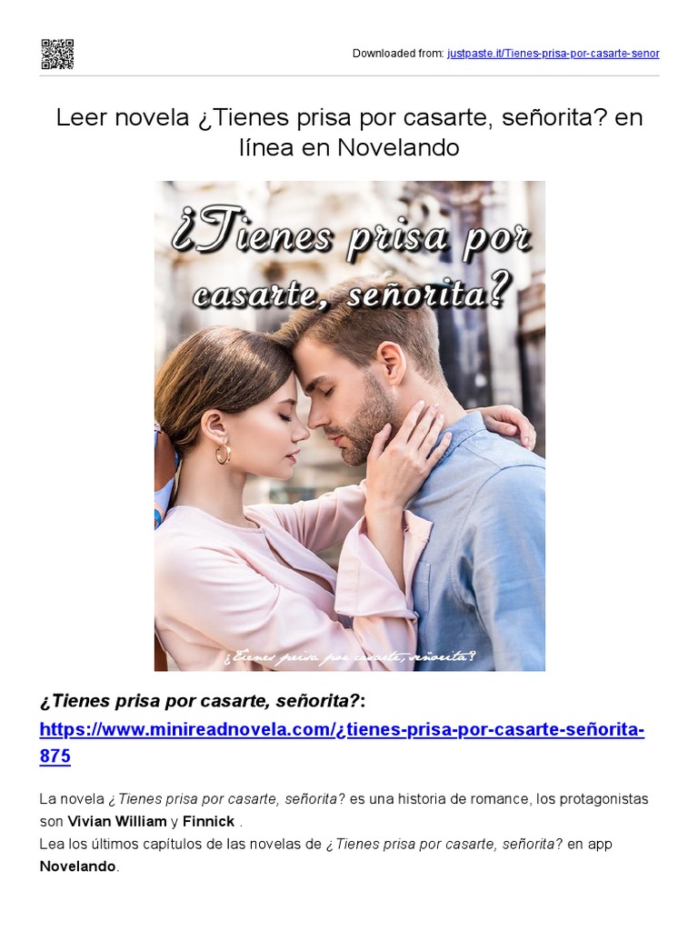 Tienes Prisa Por Casarte Senor Justpasteit | PDF | Novela negra ...
