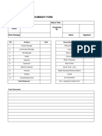 19.13. Toolbox Meeting Summary Form