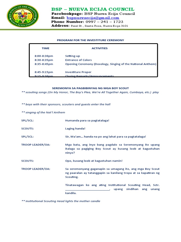 Investiture Tagalog | PDF