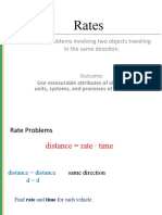 Solve rate problems involving objects traveling in the same direction