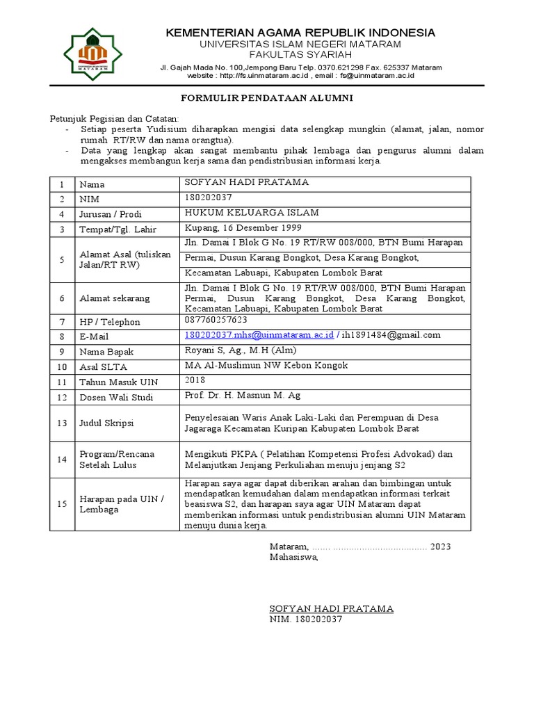 Form Alumni | PDF