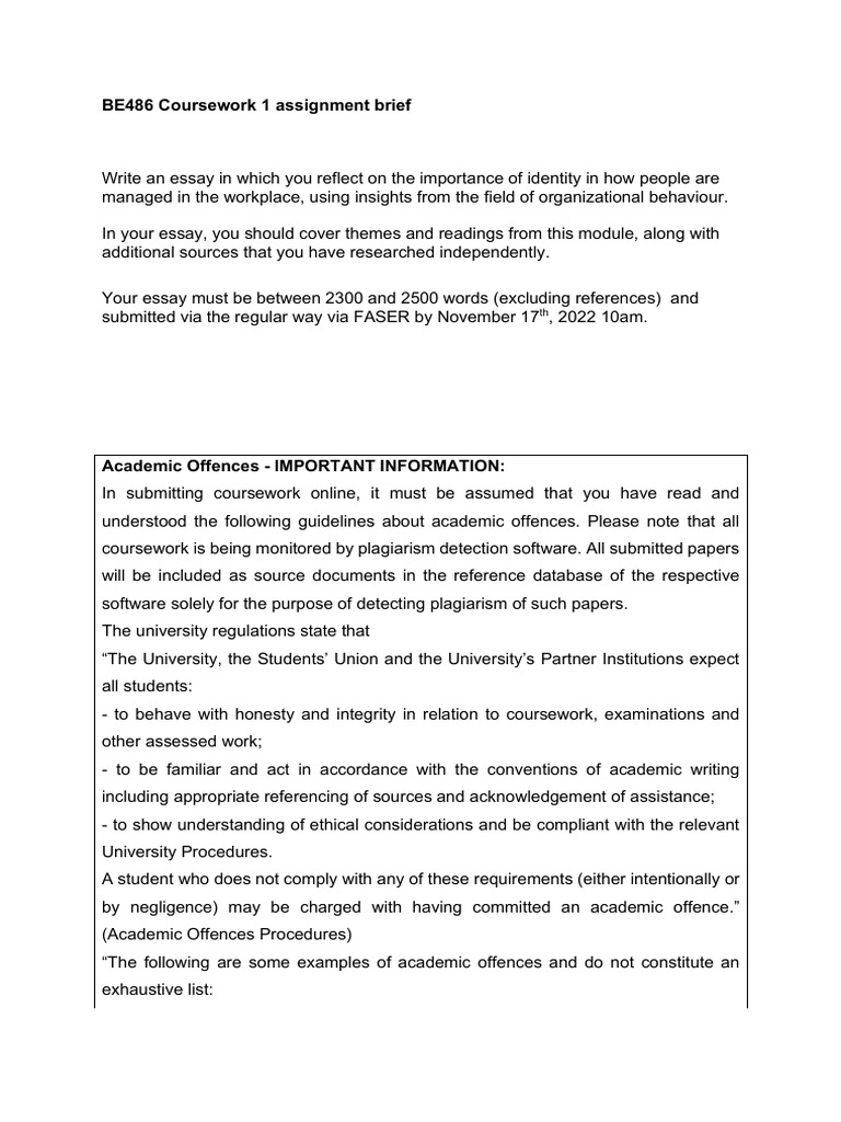 .Coursework 1 BE486 Organizational Behaviour and HRM Moodle 2223 | PDF ...