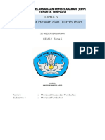 Merawat Hewan Dan Tumbuhan Tema 6: Rencana Pelaksanaan Pembelajaran (RPP) Tematik Terpadu