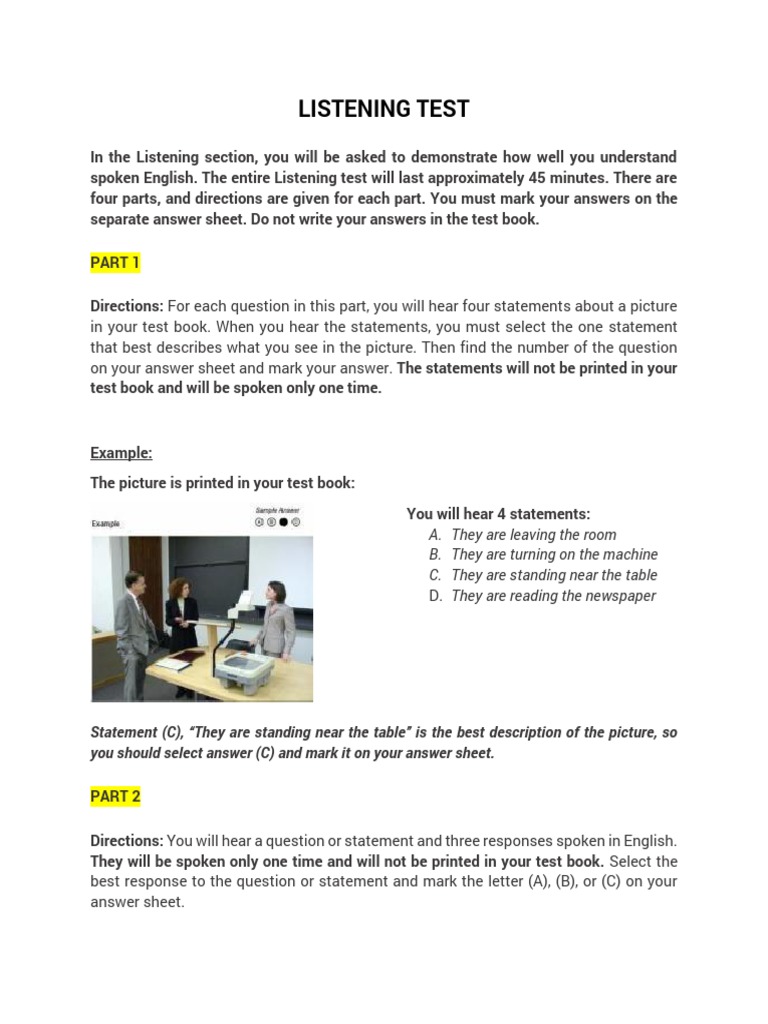 2 Listening Test Pdf Books Question