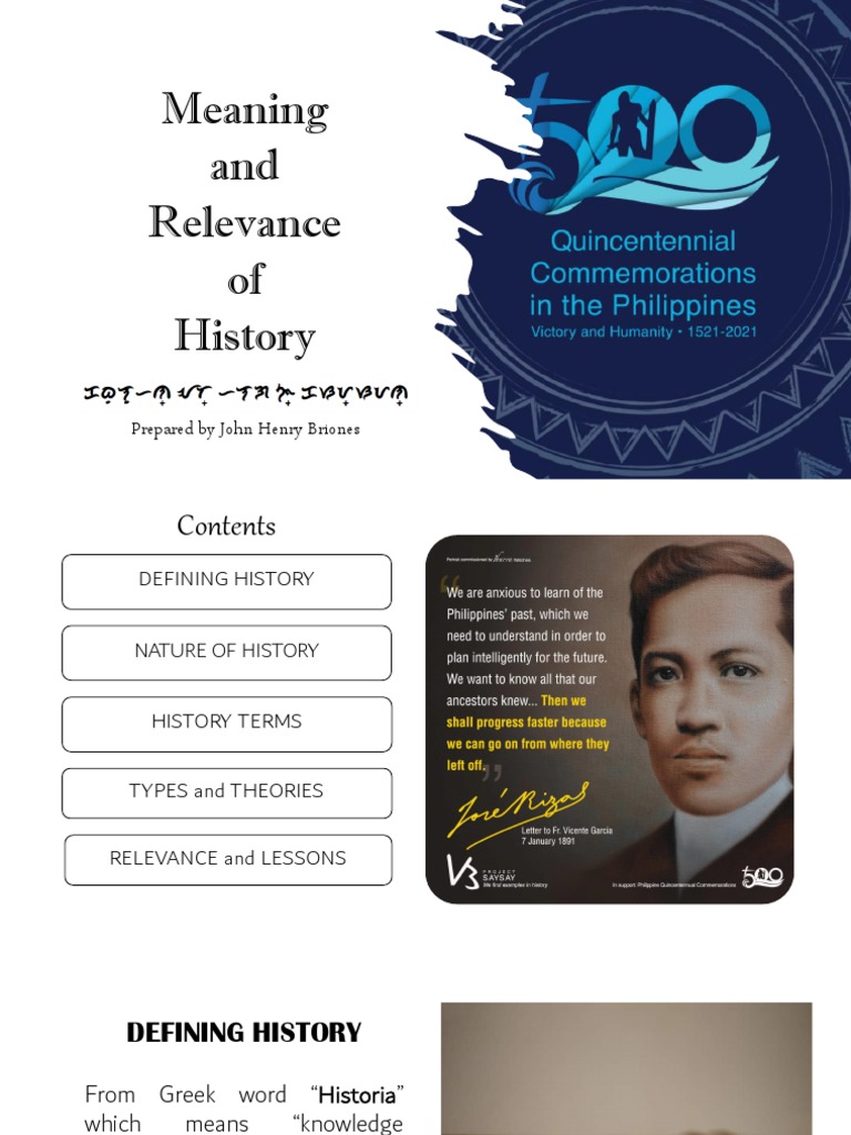 Lesson 1 meaning and relevance of history pdf science