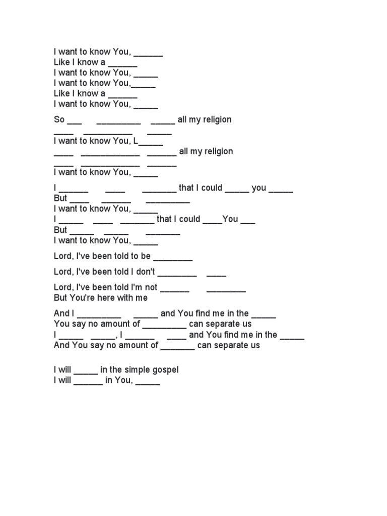 Simple Gospel Lyrics PDF