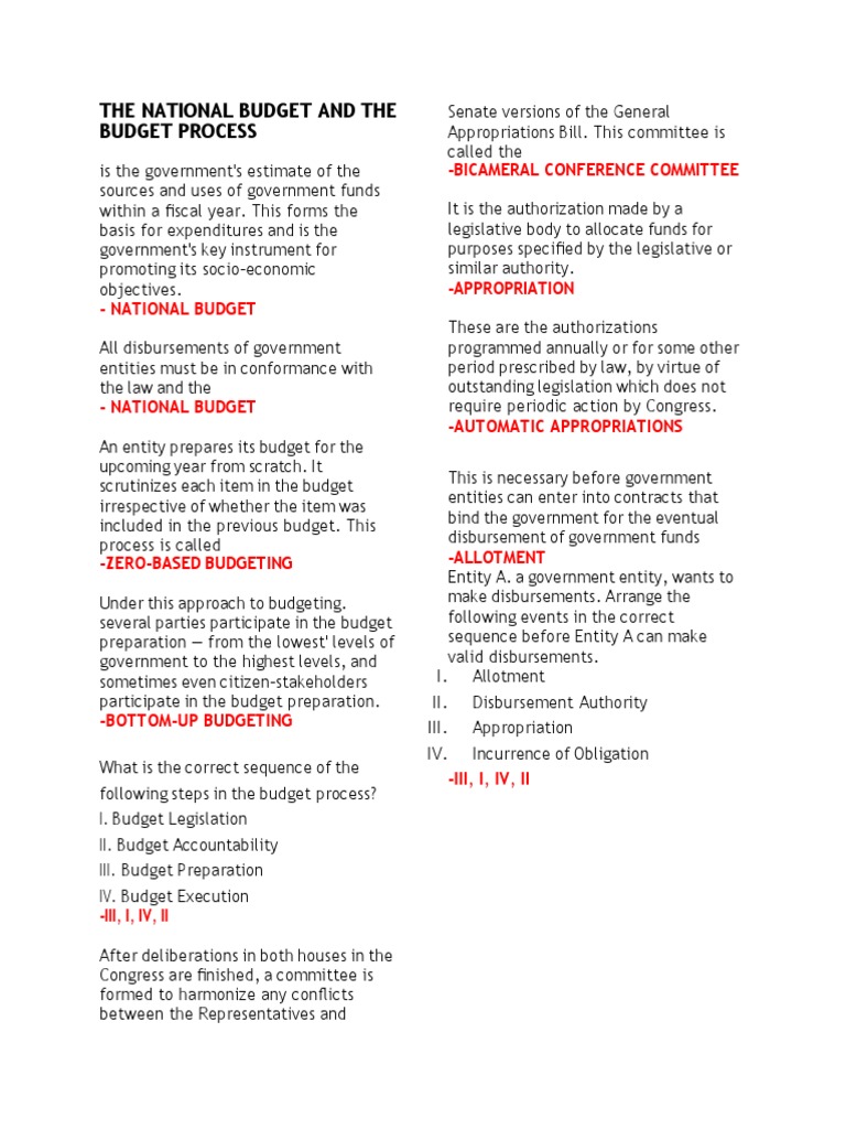 What Is Budget Process Pdf