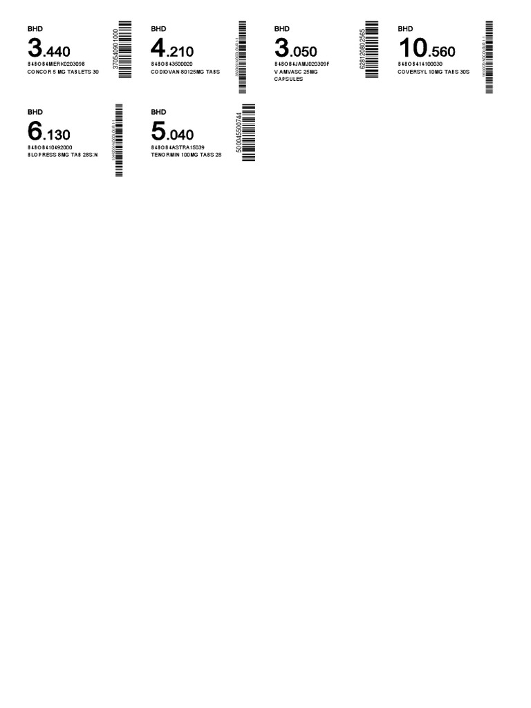 Bahrain Shelf Label PDF