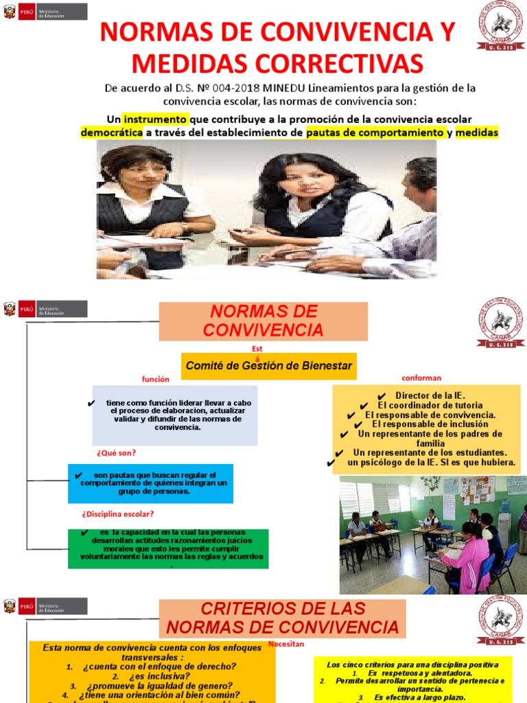 Normas y Medidas de Convivencia Escolar | PDF | Comportamiento | Chat ...