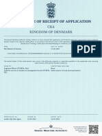 Certificate of Receipt of Application
