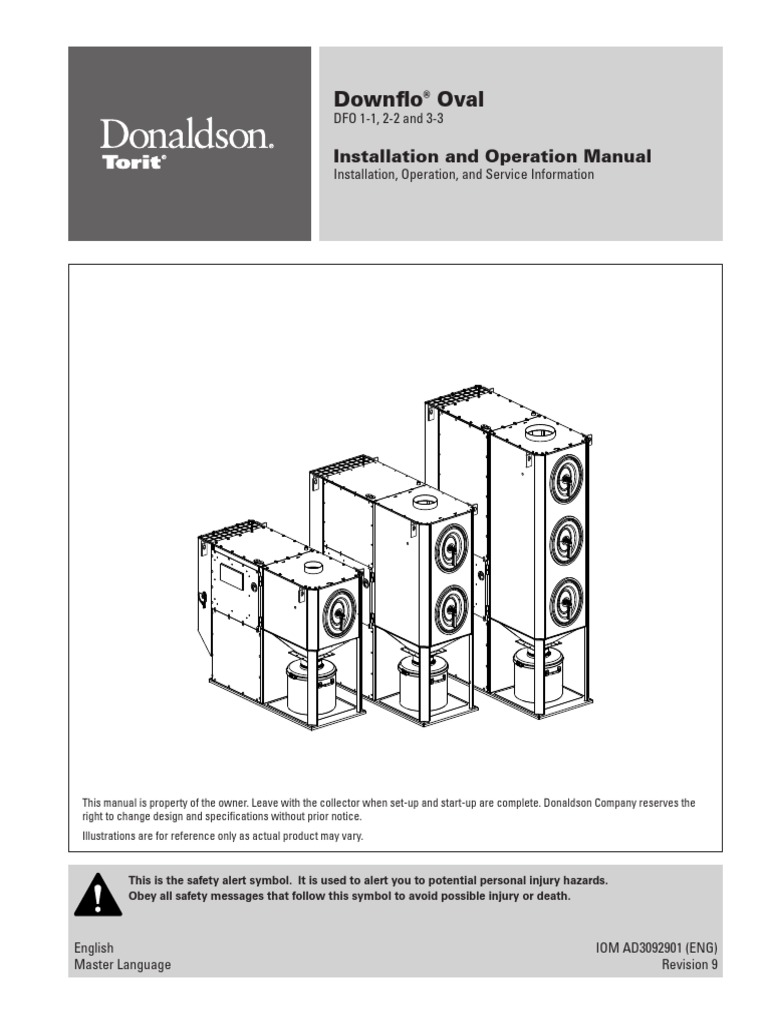 Donaldson Dust Collector Manual Iom Ad3092901 Downflo Oval Dfo 11 To 3