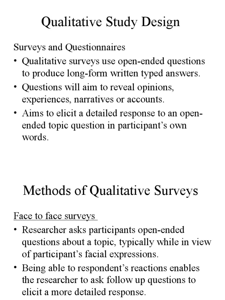 WHAT IS QUALITATIVE STUDY DESIGN intelligence overview