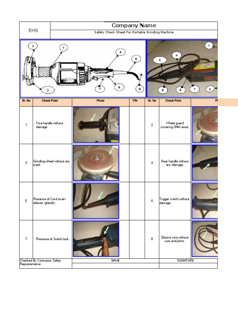 Ensuring Safety A Checklist for Inspecting Portable Grinding Machines