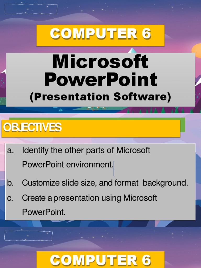 Computer 6 week 3 microsoft powerpoint presentation software