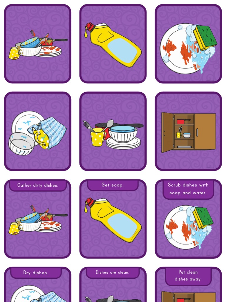 Us Se 5 Washing Dishes Multi Step Sequencing Cards PDF