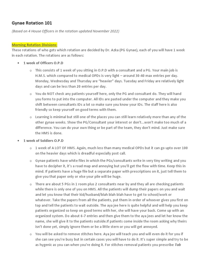 Gynae Rotation 101 2 PDF Motherhood Clinical Medicine