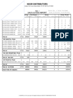 Noor Distributors: Sale & Stock Report