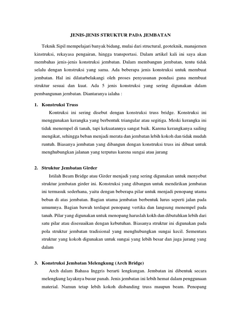 Jenis Struktur Jembatan Pdf