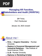 Managing HR Function, Stakeholders and Audit (MHRFSA) - Days 1,2,3