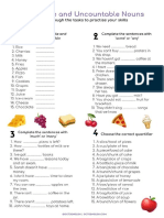 Countable and Uncountable Nouns Worksheet Templates Layouts Writing Creative Writi 118679