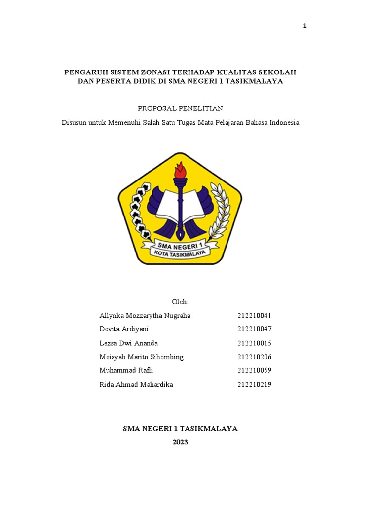 Pengaruh Zonasi di SMAN 1 Tasikmalaya | PDF