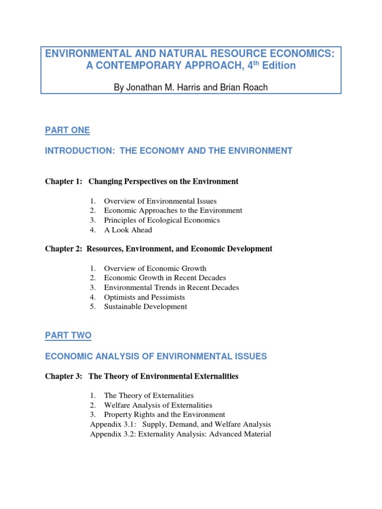Environmental Economics Overview | PDF | Sustainability | Economics