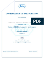 Certificate - Operator Training Cobas C 311