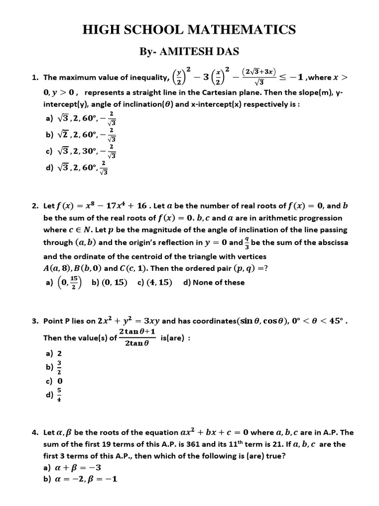 High school mathematics pdf angle geometry