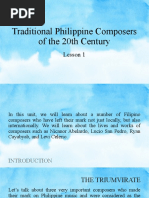 Traditional Philippines Composers of The 20TH Century