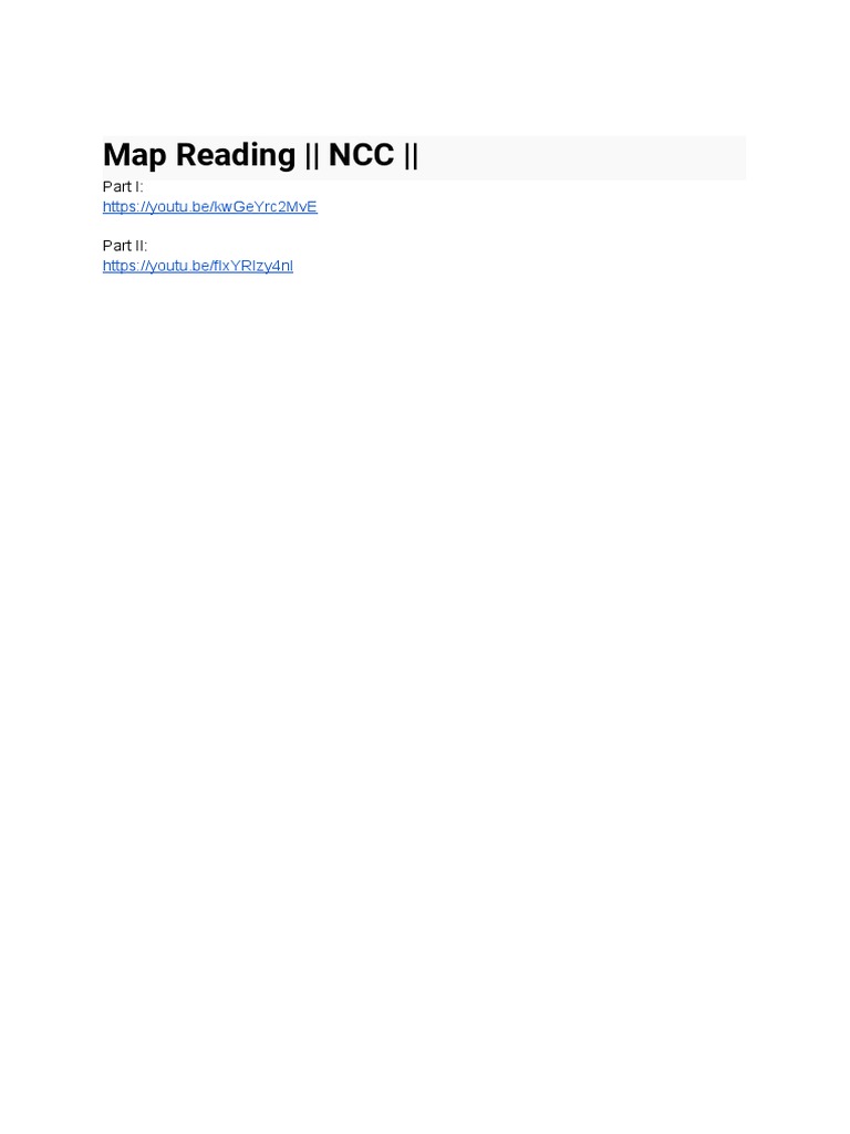 NCC Map Reading Guide | PDF