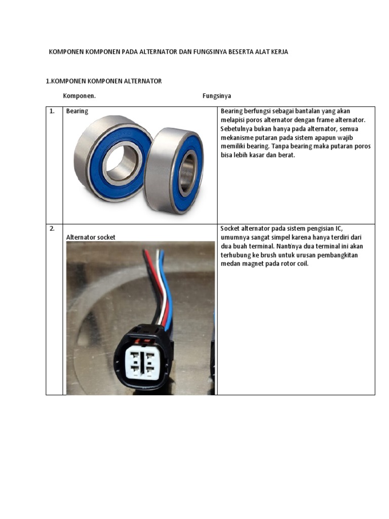 Komponen Alternator Dan Fungsinya PDF