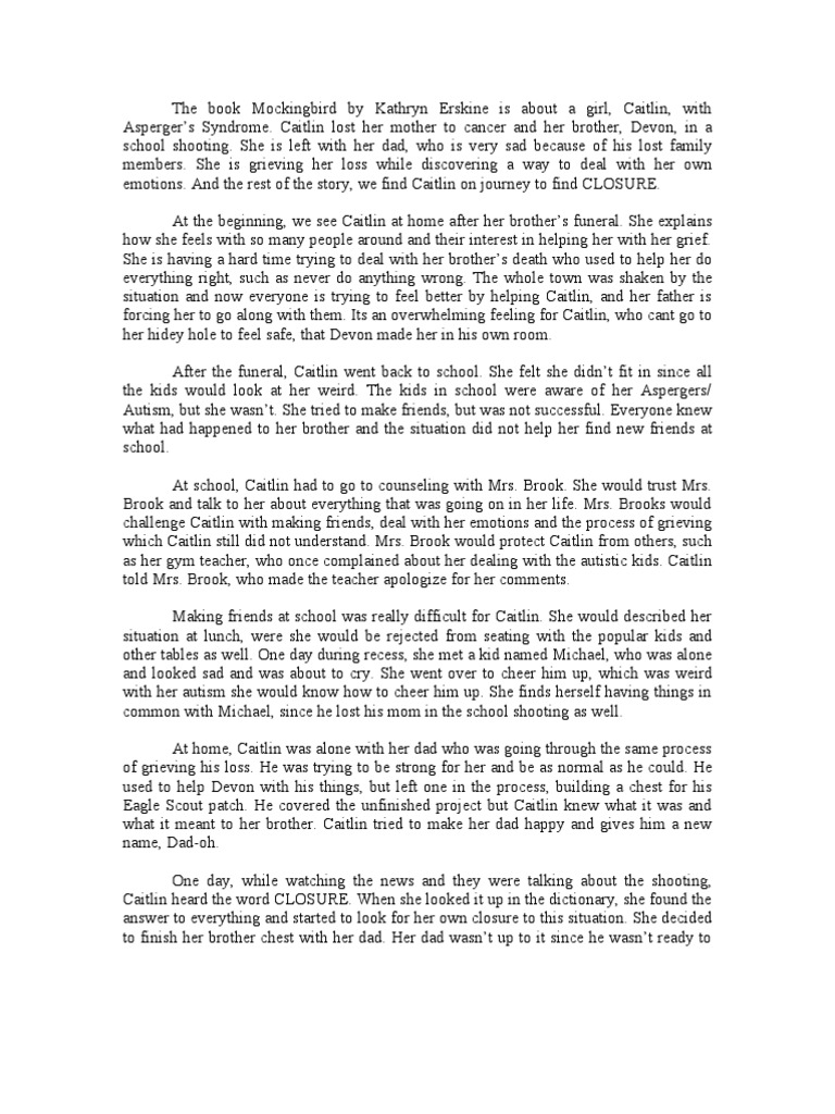 The Book Mockingbird by Kathryn Erskine | Grief