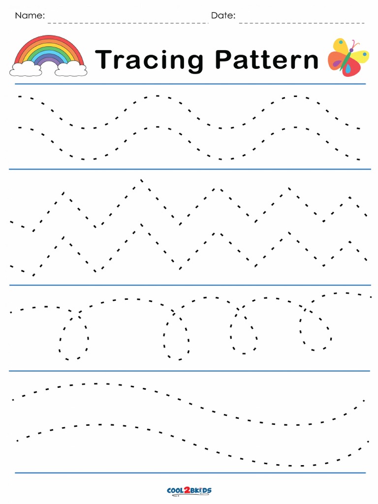 Line Tracing Worksheets For Toddlers PDF