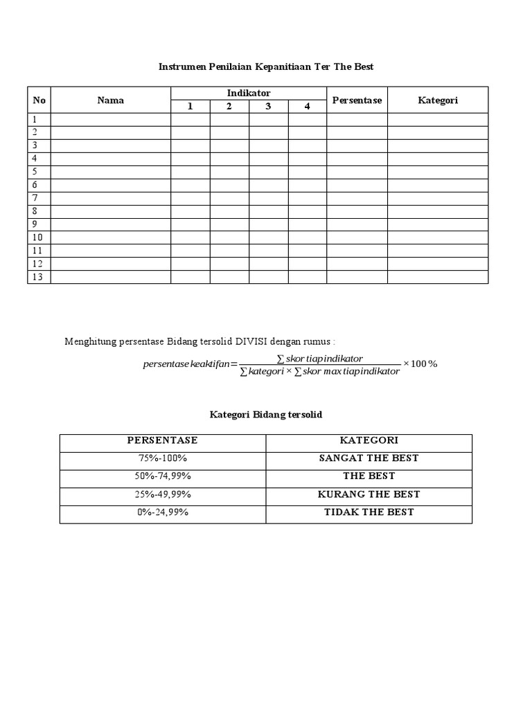 Instrumen penilaian kepanitiaan ter the best pdf