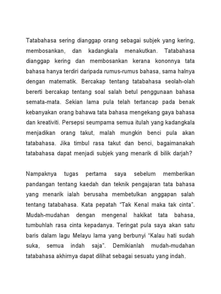 Tatabahasa sering dianggap orang sebagai subjek yang kering pdf