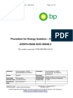 AzSPU SSOW Procedure For Energy Isolation (Electrical)