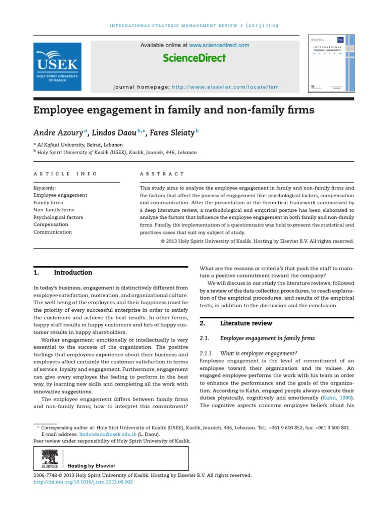 Engagement Employee | PDF | Cognitive Science | Business Economics