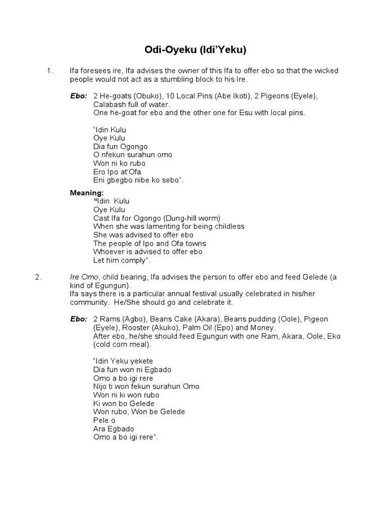 Ifa Divination and Ebo Rituals | PDF