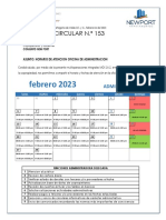 Circular #153 Horario de Atencion Febrero